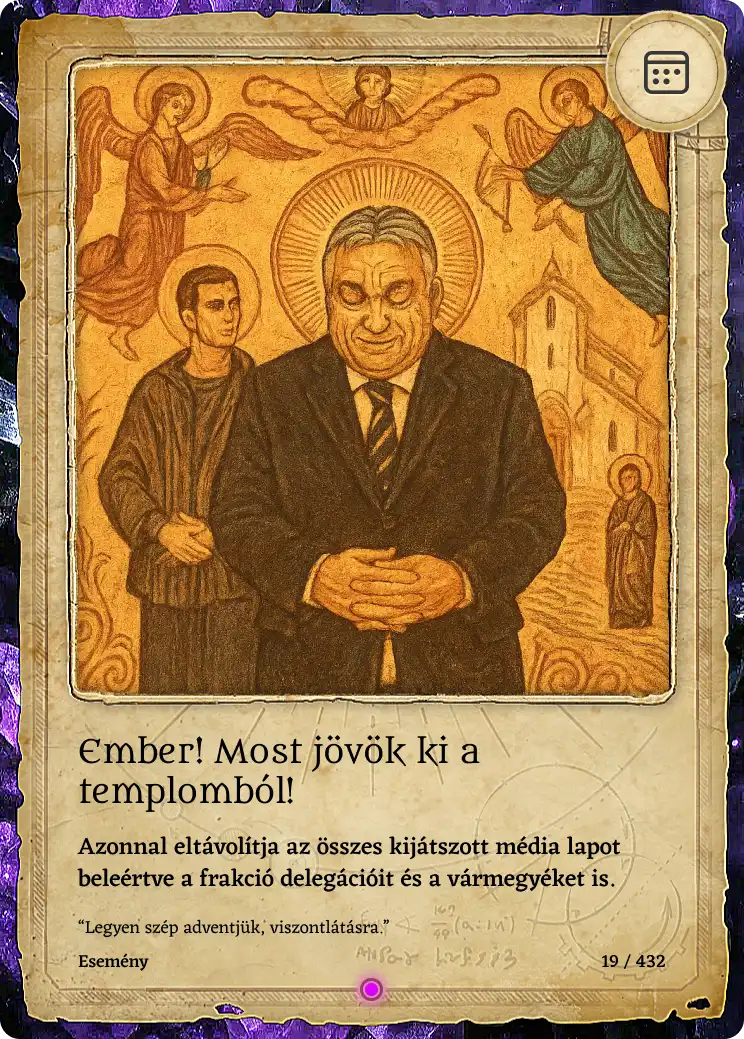 Ember Most Jövök Ki A Templomból lap kártya képe