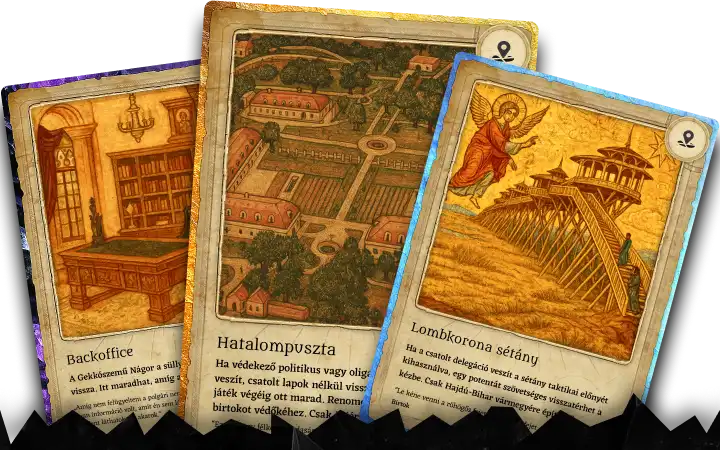 A Demagógia: Krumplisztáni Krónikák című kártyajáték 55 féle birtoka
