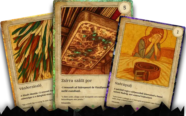 A Demagógia: Krumplisztáni Krónikák című kártyajáték 55 féle felszerelése