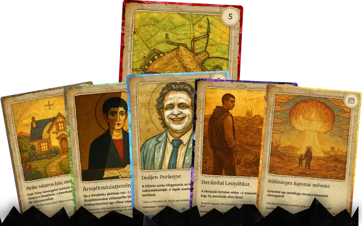 A Demagógia: Krumplisztáni Krónikák című kártyajáték 6 féle előfordulása
